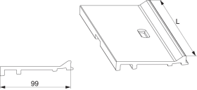 Maco  Zwischenprofil in GFK mit Wasserschlitze mit Einhängenut B=99mm glatt L=3.500mm silber  466503
