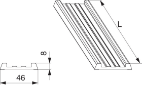 Maco  Aufsatzschiene HS-ST in GFK für beweglichen Flügel Nut 30x5 H=8 L=6.500 silber  466686
