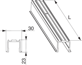 Maco  Führungsschiene HS flächenbündig L=3.500mm silber  467769