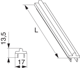 Maco  Schnappschiene HS-ST/P in Alu Versatz 0 "C"-Nut H=5mm L=2.500mm silber  N20313