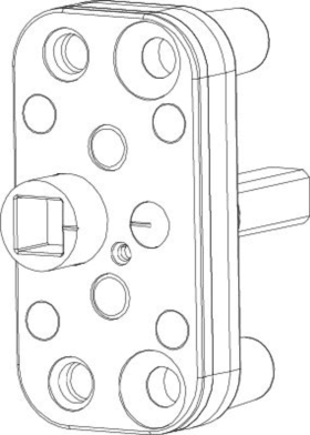 Maco  Zwischengetriebe frontal DM-6 PVC Silber mit Vierkantstift  57250