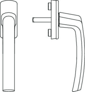 Maco  Fenstergriff Harmony mit 90° Raste mit Nocken 10/12 Stift 7x35 bronze F6  28857