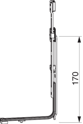 Maco  MM Eckumlenkung zweiteilig senkrecht verlängerbar ohne Zapfen FFB 500-1.650 silber  224283
