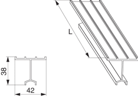Maco  Führungsschiene HS universal hoch L=6.500mm silber  453591