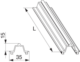 Maco  Laufschiene HS-ST hoch in Alu Versatz 0 Nut 30x5 H=15mm L=6.500mm silber  466688