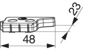 Maco  Hebeteil MM FT24 13V Schrägverschraubung rechts Silber  356333