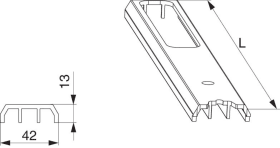 Maco  Anschlagleiste HS-ST in PVC für Hakengetriebe Gr.5 mit 3 Schließteilausfräsungen L=2.936mm lichtgrau  367402