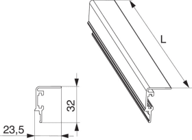 Maco  Abdeckschiene 13 für einteilige Schere SKB-S/SE Upgrade PAS L=5.220mm cremeweiß RAL 9001  466730