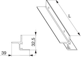Maco  Abdeckschiene 20 für einteilige Schere SKB-S/SE Upgrade PAS L=5.170mm cremeweiß RAL 9001  465394