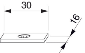 Maco  Unterlage für Schnapperrolle für Beschlagsnut Silber  362059