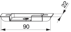 Maco  Schließteil für 4 mm Falzluft 13 Versatz rechts Silber  363020