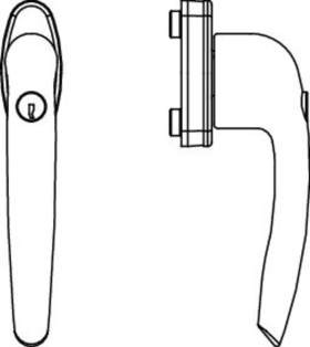 Maco  Fenstergriff Rhapsody mit 45° Raste Sperrzylinder mit Nocken 10/12 ohne Stift titan F7  59622