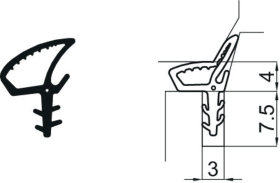 Maco  Beutel Flügeldichtung HS Getriebeseite und unten SC6001a 2,5m x2,5m Silikon Anthrazitgrau  477105