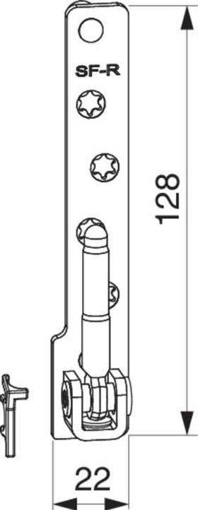 Maco  Ecklager Multi Mammut PVC mit 9 mm Tragezapfen 12L 18/20Ü rechts titan  225498