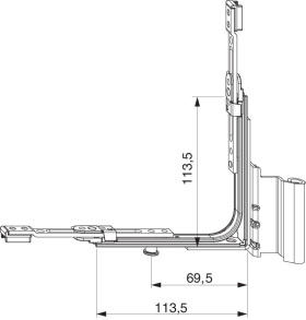 Maco  MM Falzecklagerband mit Eckumlenkung AS/PVC ohne ÜV rechts 12L/18Ü-9V mit 1 i.S. silber  218155