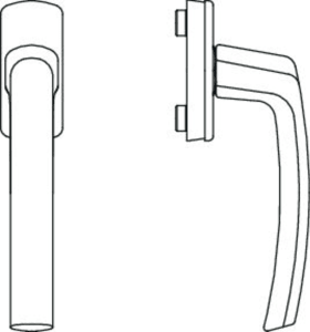 Maco  Fenstergriff Harmony mit 45° Raste mit Nocken 10/12 ohne Stift verkehrsweiss RAL 9016  54425