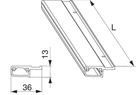 Maco  Dichtungsschiene schmal HS in PVC 28 waagerecht L=2.000mm schwarz  479210