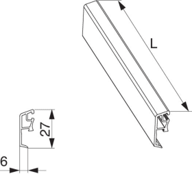 Maco  Abdeckprofil HS in Alu für Rahmenlose Fixverglasung für Holz/ALU L=5.000mm silber EV1  467771