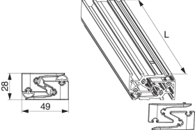 Maco  Packung Dichtungsschiene breit HS in PVC 28 senk und waagerecht V2 L=2.500mm lichtgrau RAL 7035  479486