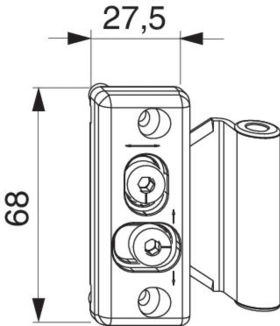 Maco  Paumellenband Flügelteil PVC mit 7 mm Tragezapfen Zapfenabstand 40 mm silber  220240