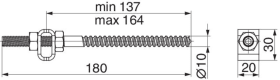 Maco  Klobenabstützung L=180 schwarz-S  101305