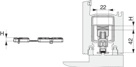 Maco  HS Laufwagenunterfütterung stapelbar 5mm für vorderen und hinteren Laufwagen Silber  367500