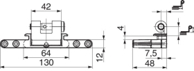 Maco  Ladenband PAD mit Kröpfung 13 AT=-8 L=130 für Mauermontage seitliche Regulierung schwarz-S  101571
