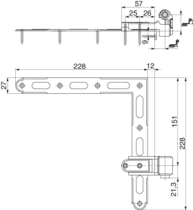 Maco  Winkelband BLR seitliche Regulierung mit Kröpfung 20-32 AT=18 L=228 Gr.0 schwarz-S  101796