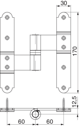Maco  Mittelkreuzband MMV links mit geschlossener Bandbuchse Schraubenabstand 60-60 Ladenabstand 25 mit Kr  101856