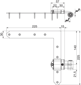 Maco  Winkelband MMV seitliche Regulierung ohne Anschraublasche mit Kröpfung -5 AT=16-24 weiß-S  102039