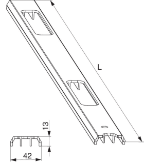 Maco  Anschlagleiste HS-ST in PVC für Hakengetriebe Gr.1 mit 2 Schließteilausfräsungen L=2.936mm lichtgrau  369263