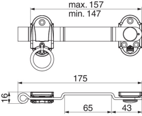 Maco  Ladenmittelverschluss mit Ringteil mit gekröpfter Kurbel L=175 rechts/links grau-S  102148