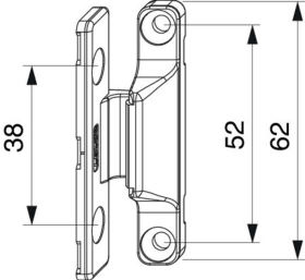 Maco  Anpressverschluss AS PVC Flügel- und Rahmenteil 12L für Überschlagsdichtung titan  225509
