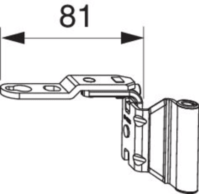 Maco  MM Drehbandarm AS/PVC mit Bandwinkel rechts titan 12/20-13 silber  225511