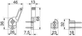Maco  Faltladenkupplung mit Hebel für Abstand 25 mm weiß  10223