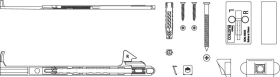 Maco  Komfortladenhalter mit Schrauben und Dübel D=10mm rechts grau-S  102315