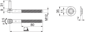 Maco  Universalkloben MMV mit Seitenregulierung Gr.3 mit Abdeckscheibe grau-S  102545