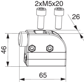 Maco  Anschlagpuffer Universal für obere Führungschiene mit Blende und universal nieder Schwarz  103340
