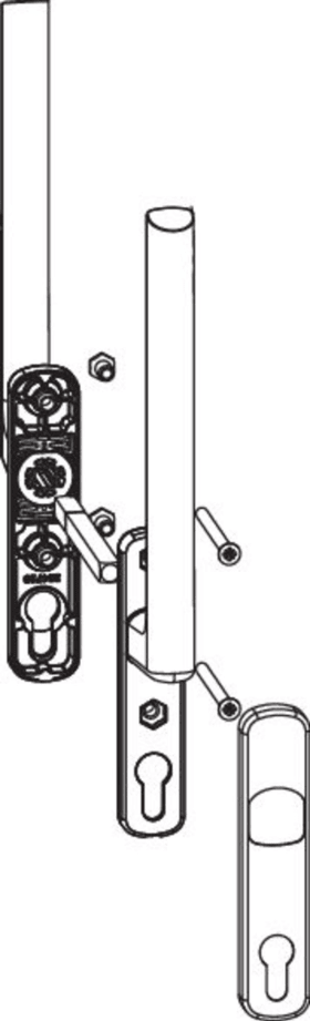 Maco  HS Griffgarnitur 12 Innen- und Außengriff PZ Nocke innen 10 Nocke aussen 8 mit Schrauben M6x90 Stift  103675