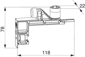 Maco  Obere Führung Getriebeseite, für Führungsschiene flächenbündig mit Puffer Schwarz  227606