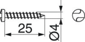 SICHERHEITSSCHRAUBE ONE WAY SCHLITZ 4X25 RUSTICO SCHWARZ, 41295