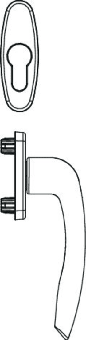 Maco  Griff- und Rosettengarnitur Rhapsody Außengriff hoch PZ mit Nocken 12 ohne Stift VK7 bronze F6  105646