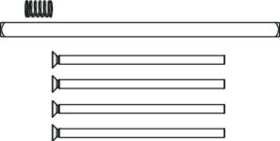 Maco  Stift, Schrauben und Feder für Griff- und Rosettengarnitur flach 64-72 mm  105750