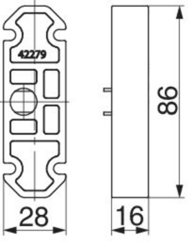 Maco  Unterlage Haltekonsole 16 mm hoch für Holz-Alu-Fenster Schwarz  42279