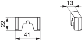 Maco  Abdichtungsgummi für Laufschiene hoch FT= B=41mm Schwarz  42497