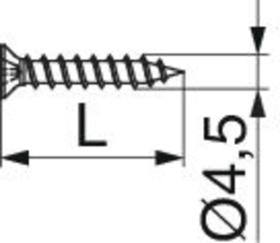 Maco  Beschlagsschraube Pozidrive 4,5x40 Rustico Edelstahl Schwarz  12474