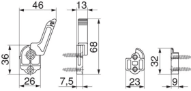Maco  Faltladenkupplung mit Hebel für Abstand 13 mm schwarz  12949