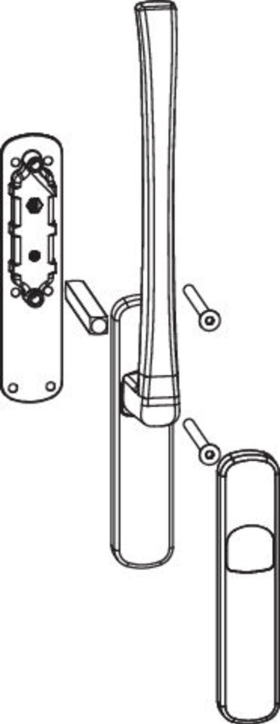 Maco  HS Griffgarnitur Standard Innen- und Muschelgriff lang Einfrästiefe 9 mm mit Schrauben M6x70 Stift 1  13352