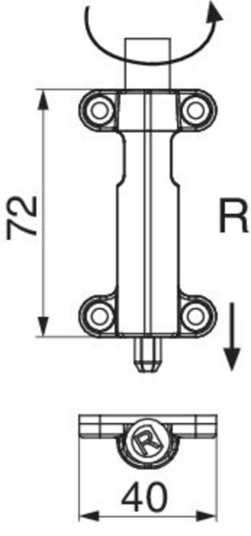 Maco  Ladenendverschluss mit Stangenausschluss rechts schliessend schwarz-S  14132
