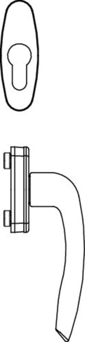 Maco  Griff- und Rosettengarnitur Rhapsody Innengriff mit 90° Raste PZ mit Nocken 10/12 ohne Stift VK7 tit  14603